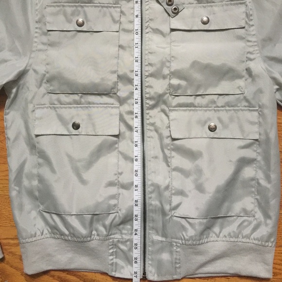 Mens Structure Light Grey Gray Nylon Jacket Small - Picture 3 of 8